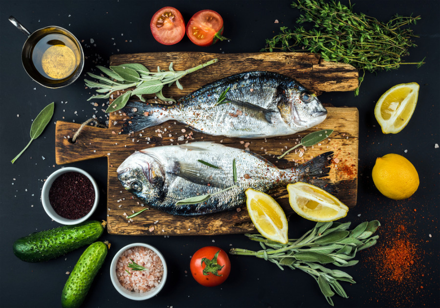 膠原蛋白食物 - 魚和貝類